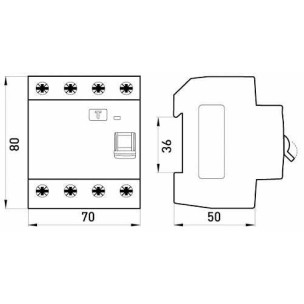 Вимикач диференціального струму e.rccb.stand.4.25.10 4р, 25А, 10mA